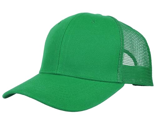 Gelante Mesh Trucker Hat Baseball Cap Structured Front Panel Wholesale LOT 12 Pack - color: Kelly Green