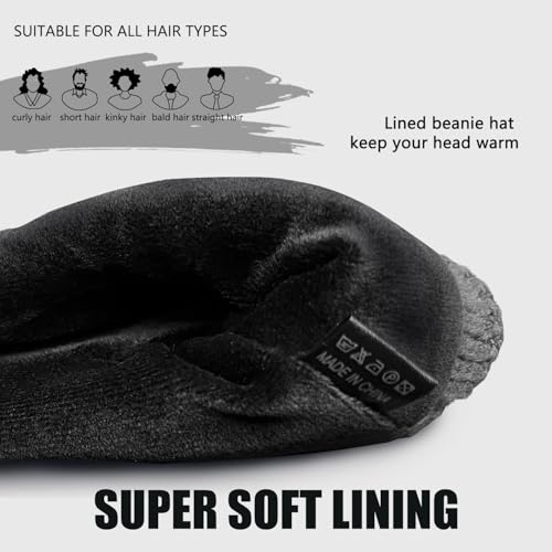 Unisex Winter Beanie for Men Women Soft Fleece Lined Warm Knit Hat - color: Grey