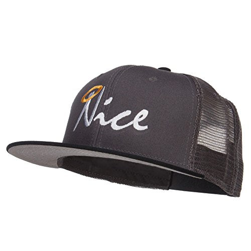 e4Hats.com Nice Embroidered Mesh Snapback Cap - color: Black Charcoal