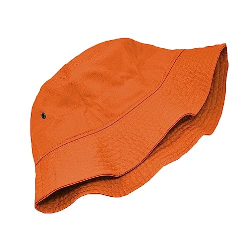 Glory Max Unisex Solid Color 100% Cotton Bucket Hat Small Brim Packable Travel Summer Beach Hat - color: Orange, size: Small-Medium