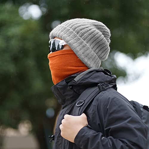 ACUSHLA 100% Merino Wool Neck Gaiter Men Women Winter Ski Face Mask Scarf - color: Maple Leaf