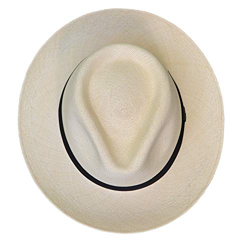 Teardrop Classic Straw Fedora - Brisa Weave - Black Band - Handwoven in Ecuador - color: Natural, size: X-Large