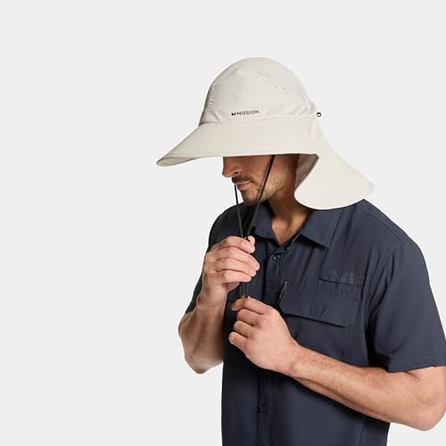 Cooling Sun Defender Sun Hat, UPF 50 UV Protection for Men Women, Wide Brim Outdoor Hat for Hiking, Fishing, Beach, Gardening - color: Glacier Grey