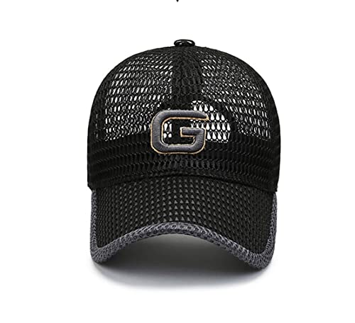 FASHIXD Baseball Cap for Men Summer Mesh Trucker Hats Breathable Running Hat Outdoor Sports Quick Dry Hat - color: Black