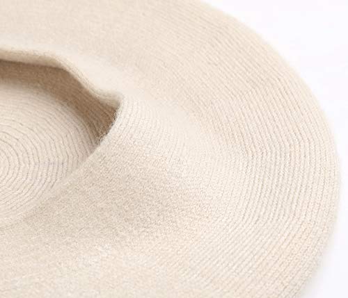 Sumolux Women Beret Hat French Beret Beanie Cap Classic Solid Color - color: Beige, size: One Size