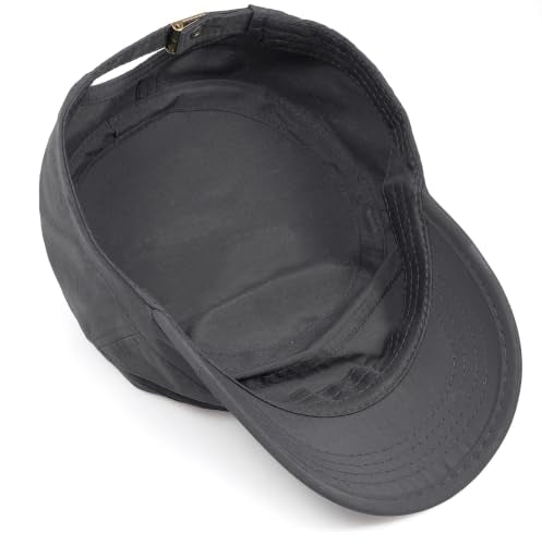 Cadet Army Cap Unisex Military Hat Adjustable Flat Top Cap Baseball Cap - color: Dark Grey
