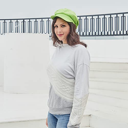 Newsboy Cabbie Baker boy hat Beret Cap for Women Pageboy Visor Paperboy Hat Sailor Fiddler Hat Adjustable - color: Green