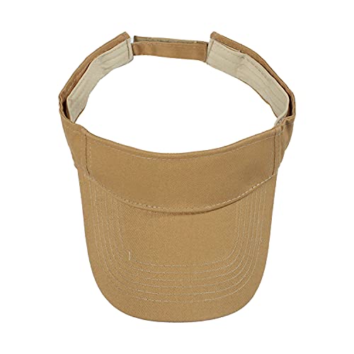 HH HOFNEN Sports Sun Visor Hats Cotton Adjustable Golf Caps for Men Women - color: #1b Khaki