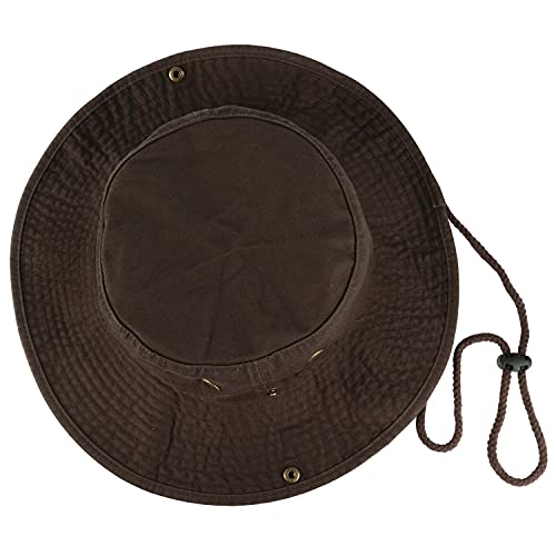 Gelante 100% Cotton Stone-Washed Adjustable Bucket Safari Boonie Sun Hats - color: Dark Brown, size: Large-X-Large