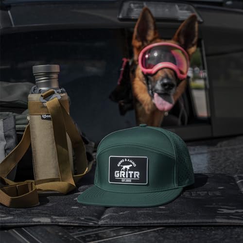 GRITR Trucker Hat - Baseball Cap for Men & Women - color: Steel Green, style: Flat-bill Visor