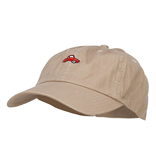 e4Hats.com Mini Car Embroidered Low Cap - color: Khaki