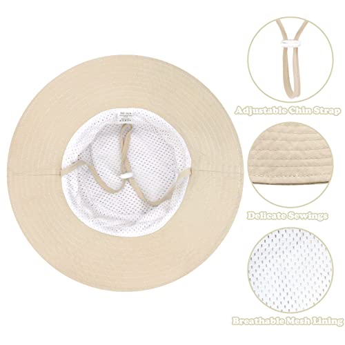 Sarfel Baby Sun Hat Summer Baby Boy Hats UPF 50+ Sun Protection Toddler Hat Bucket for Baby Girl Adjustable Kid Cap - color: Beige, size: 0-6 Months