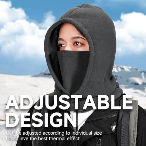 OZERO Face Balaclava Ski Mask: Windproof Thermal Convertible for Men Women - color: Grey