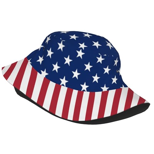 Trendy Bucket Hat - Comfortable Packable Sun Beach Hat for Women Men, Perfect for Outdoor Activities Travel Hiking - color: American Flag