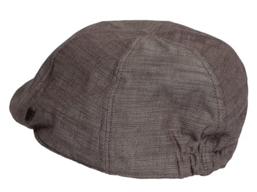 TOP HEADWEAR Mens Linen Ivy Cap - Summer Newsboy Flat Hat - color: Black, size: Medium-Large