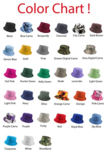 Gelante Solid Color 100% Cotton Bucket Hat for Women and Men Packable Travel Summer Beach Hat - color: Orange, size: Small-Medium
