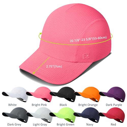 GADIEMKENSD Women's Race Day Running Cap Performance Mesh Hat - Excellent Ventilation, Lightweight, Reflective Safety - color: Bright Pink