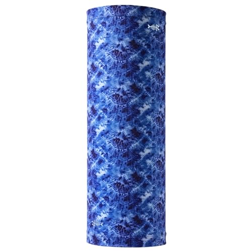 BASSDASH UPF 50+ UV Sun Protection Neck Gaiter Fishing Mask Hunting Kayaking Hiking Cycling Ski Sports - color: Blue Tie-dye