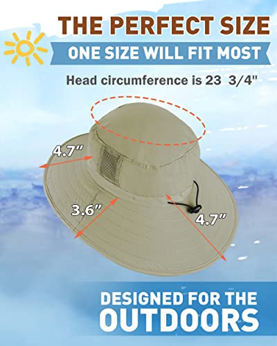 Tirrinia Sun Hats for Women, Wide Brim Hat with Ponytail Hole - color: Olive#23.23'' Head