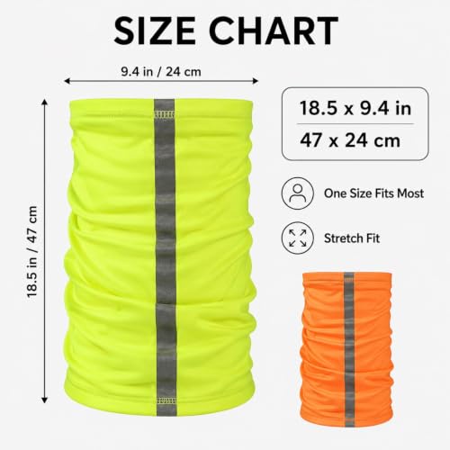 SATINIOR 4 Pcs Neck Gaiter Face Mask for Men, High Vis - color: Multicolored