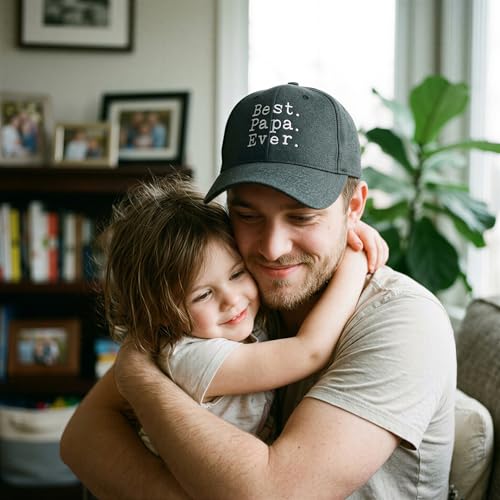Cool Dad Hats with Funny Sayings Graphic Caps for Dads and Father's Day - color: Black - Best Papa Ever