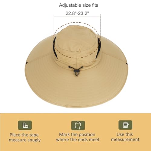 Leotruny Women Super Wide Brim Sun Hat UPF50+ Waterproof Bucket Hat - color: Light Grey