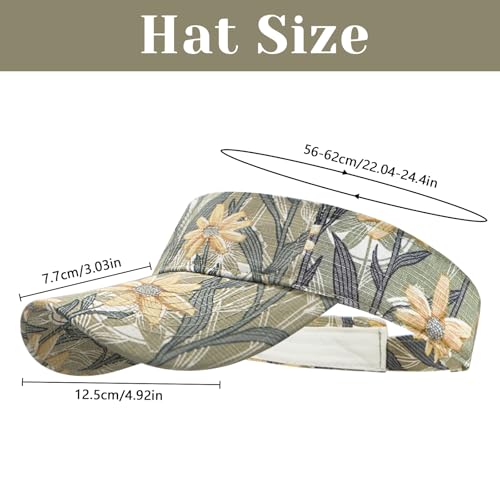 YAMEIZE Leopard Sun Visors for Women Men - Cheetah Print Running Golf Tennis Sun Hat Adjustable Ponytail Cap for Sport - color: Khaki