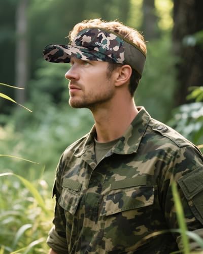 BEACE Sun Visor Hat Women Men-Sports Lightweight Wicking Stretchy Sunvisor Cap for Golf Tennis Running Pickleball Beach - color: Camouflage