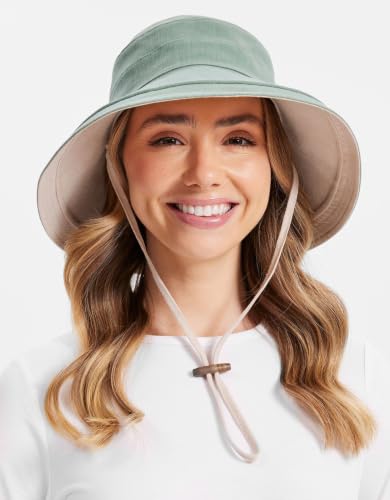 Solbari Women's Holiday Sun Hat UPF 50+ - color: Green/Beige, size: Small-Medium