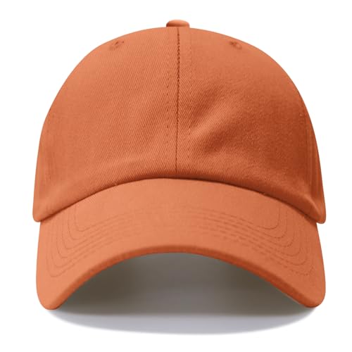 NPQQUAN Original Classic Low Profile Baseball Cap Golf Dad Hat Adjustable - color: Orange