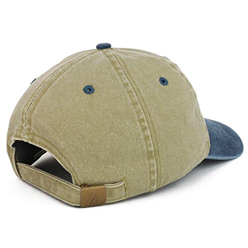 Armycrew Watermelon Embroidered Patch Unstructured Cotton Washed Baseball Cap - color: Khaki Navy