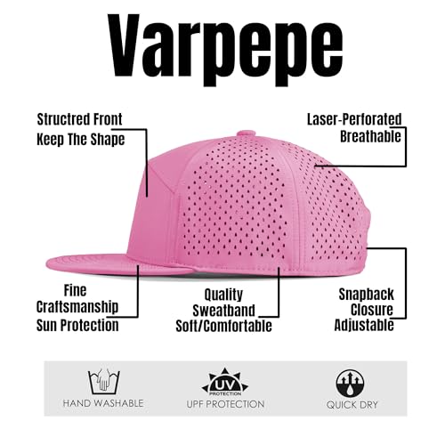 Performance Snapback Hats for Men Women,Flat Bill Cap,Golf,Running,Workout - color: 27.hot Pink