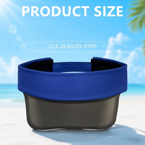 Sun Visor Hat for Women Men Clear Brim Adjustable Golf Visors for Summer Sports Travel Outdoor Activity - color: Navy Blue