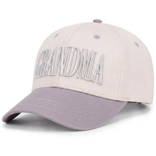 Grandma Trucker Hat for Women, Vintage Two-Tone Grandma Baseball Hat, New Grandmother Birthday Gifts - color: 01.gray Purple