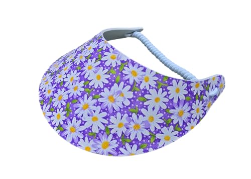 Women's Flower Design Lightweight Packable Foam Visor for Sun Protection & Outdoor Activities - color: Daisy 15