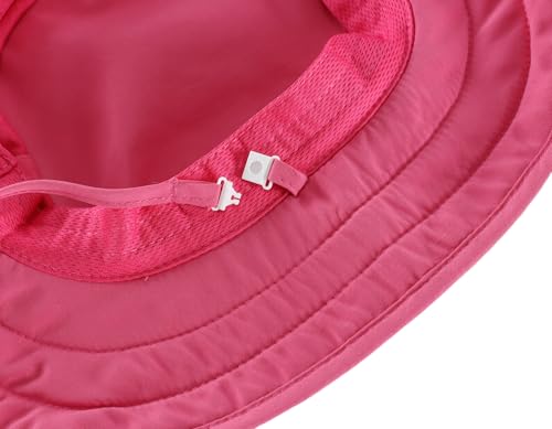 Connectyle Kids Foldable Wide Brim Sun Hat UPF 50+ Sun Protection Bucket Hats Breathable Summer Beach Hat for Boys Girls - color: Hot Pink, size: Small