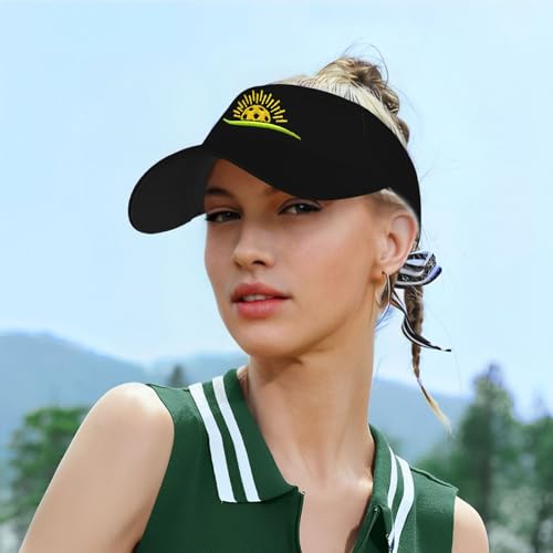 Embroidered Pickleball Visor Men Women,Gifts for Pickleball Lovers - color: Black, style: Pickleball Sunshine
