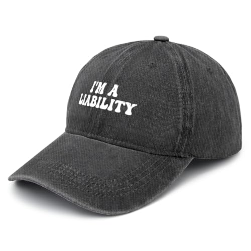I'm A Liability Hat Men Funny Baseball Hats Funny Birthday Gifts for Women - color: Allblack