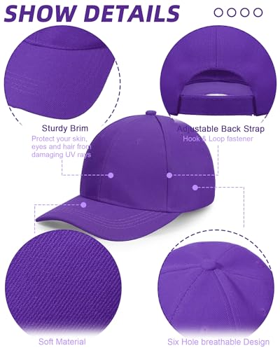 Foaincore 36 Pack Blank Baseball Cap Bulk Adjustable Back Strap Sublimation Hats Plain Unisex Trucker Hat for Men Women - color: Purple