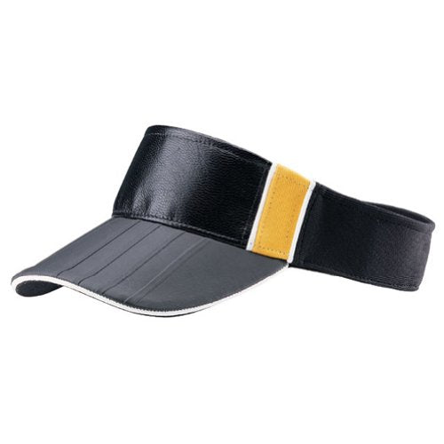 MCap PU Leather Look Front Visor - color: Black/Yellow