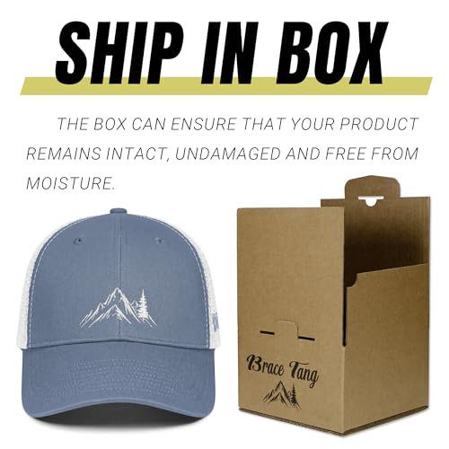 Mountain & Tree Outdoor Trucker Hat for Men Women, Embroidery Gift Baseball Cap for Hiking & Camping - color: 06.gray-white, size: One Size