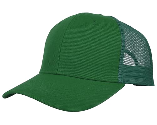 Gelante Mesh Trucker Hat Baseball Cap Structured Front Panel Wholesale LOT 12 Pack - color: Dark Green