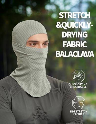 Summer Balaclava Cycling Full Face Mask Cooling Ice Silk UV Protection Breathable Face Cover for Men & Women - color: Grey