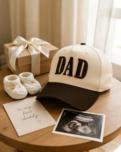 Dad Hats for Men, Vintage Two Tone Hat, New Dad Gifts for Husband, Fathers Day Birthday Gifts from Daughter Son Wife - color: Brown