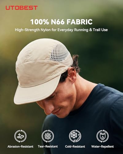 UTOBEST Race Day Performance Running Cap for Men Women - color: Beige