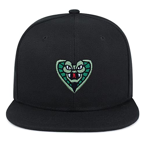 Snake Hip-Hop Snapback Hat Embroidered Baseball Cap Cobra - color: 04. Black