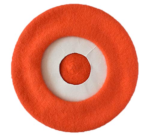 Kids Girls Boys Solid Color Classic French Style Beret Beanie Hat - color: Orange