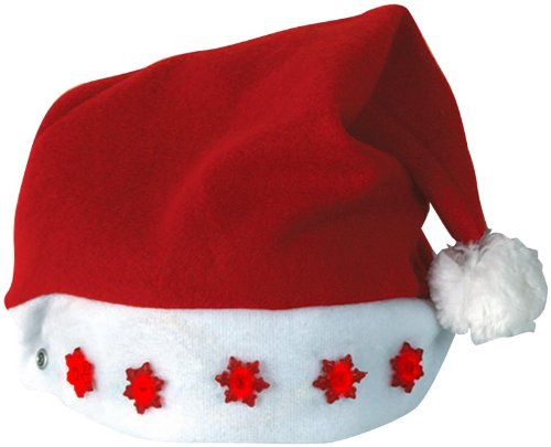 Beistle Plush Hats - Party Hats for Birthday & Holiday Theme Parties: Christmas - Santa - color: Light-up