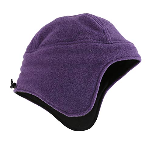 Home Prefer Mens Womens Warm Fleece Beanie Earflap Winter Hat Outdoor Winter Cap - color: Purple