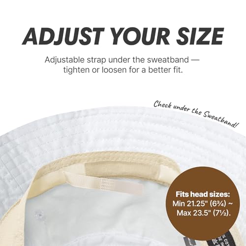 Hot Summer Bucket Hat - Trendy Cotton Sun Hat for Beach, Golf, Fishing - color: White